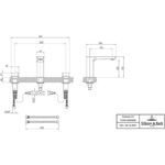 V&B 3-Loch-Waschtischbatterie SUBWAY 3.0 345x178x122mm, ohne Ablaufgarnitur chro