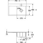 V&B Einbauspüle SUBWAY STYLE 45 Flat 780x510mm flächenb. Be re m Exzent. grap