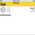 Schlitzmutter DIN 546 M3 Messing 100 Stück - VPE: 100