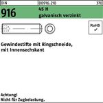 Gewindestift DIN 916 Ringschn./Innen-6kt M16x16 45 H galv.verz. 100St. - VPE: 100