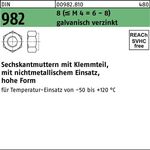 Sechskantmutter DIN 982 Klemmteil M6 8 (= M4 = 6-8) galv.verz. 100St. - VPE: 100