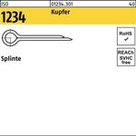 Splinte ISO 1234 4x 40 Kupfer 100 Stück - VPE: 100