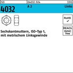 Sechskantmutter ISO 4032 links M24 A 2 (- 70) 10 Stück - VPE: 10