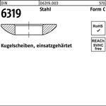 Kugelscheibe DIN 6319 FormC C17x30x5,3 Stahl einsatzgehärtet 25 Stück - VPE: 25