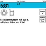 Sechskantmutter DIN 6331 Bund M16 SW 24 A 4 10 Stück - VPE: 10