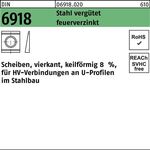 Unterlegscheibe DIN 6918 ÜH vierkant keilförmig 21 Stahl C45 feuerverz. 1St.