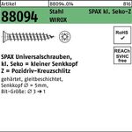 Schraube R 88094 SEKO kl. Spitze/PZ 3x12/10-Z Stahl galv.verz. WIROX 1000St SPAX - VPE: 1000