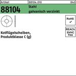 Kotflügelscheibe R 88104 10,5x25x1,5 Stahl galv.verz. 200 Stück - VPE: 200