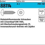 Schraube R 88114 diebstahlh. Liko ISR Zapfen 4,2x 19 A 2 100 Stück - VPE: 100