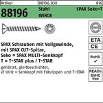 Schraube R 88196 Seko Spitze/T-STAR VG 10x550-T50 Sta galv.verz. WIROX 25St SPAX - VPE: 25