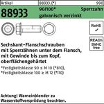 Sechskantflanschschraube R 88933 Sperrz. VG M16x35 100 galv.verz. 50St. - VPE: 50