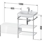 Duravit Waschtischset HAPPY D.2 PLUS 1200x490mm ein Hahnloch weiß seidenmatt