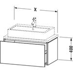 Duravit Waschtischunterbau L-CUBE 620x477mm 1 Ausz. we ma ES NB mitte