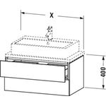 Duravit Waschtischunterbau L-CUBE 620x477mm 2 Schubk we ma ES NB mitte