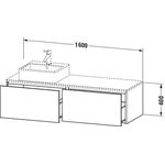 Duravit Waschtischunterbau XSQUARE 1600x400x548mm 2 Au we sdm ES NB beids