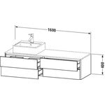 Duravit Waschtischunterbau XSQUARE 1600x400x548mm 4 Sk we sdm ES NB beids