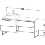 Duravit Waschtischunterbau XSQUARE 1600x400x548mm 4 Au we hgl ES Ah rechts