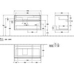 V&B Waschtischunterschrank COLLARO 100x54,8x50cm WT li m LED-B. Truffle gr