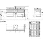 V&B Waschtischunterschrank COLLARO 140x54,8x50cm WT mttg m LED-B. No Oak