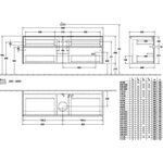 V&B Waschtischunterschrank COLLARO 160x54,8x50cm WT mttg m LED-B. Ka Oak