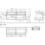 V&B Waschtischunterschrank COLLARO 140x54,8x50cm WT li m LED-B. Nordic Oak