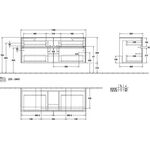 V&B Waschtischunterschrank COLLARO 140x54,8x50cm WT mttg m LED-B. w Wood