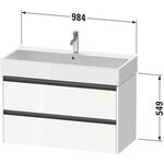 Duravit Waschtischunterbau Ketho.2 984x549x460mm weiß supermatt