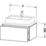 Duravit Waschtischunterbau L-CUBE 620x547mm 1 Ausz. we s-matt ES Ah mitte