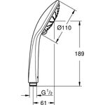 Grohe Handbrause EUPHORIA 110 110 D 2 Strla Rain/SmartRain chr