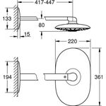 Grohe Kopfbrauseset DUO 360 RAINSHOWER 450mm mo wh