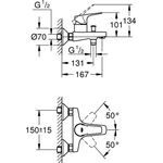 Grohe Einhand-Wannenbatterie BAUFLOW 1/2Zoll chr