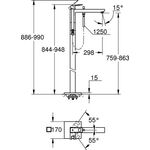 Grohe Einhand-Wannenbatterie EUROCUBE 1/2Zoll Bod. ha graph gebü