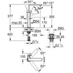 Grohe Einhand-Waschtischbatterie ALLURE 1/2Zoll XL-Size chr