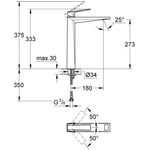 Grohe EH-WT-Batterie ALLURE BRILLIANT XL-Size f freist. Waschschüs. ha grap ge