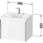 Duravit Möbelwaschtischset XVIU 600x480mm sw ma / ta s-matt Ra 83 2 HL