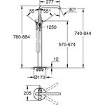 Grohe Einhand-Wannenbatterie ESSENCE DN 15 Bod. FMS f 45984 chr