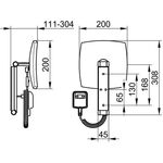 Keuco Kosmetikspiegel iLook_move 200x200mm bel Netzteil 12 V Sw-chr geb