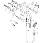 3-Loch Wannenarmatur AXOR CITTERIO DN 15 UP m Platte mit Kreuzgriffen chrom