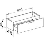 Keuco Waschtischunterbau ROYAL 60 1400x400x535mm cash ma
