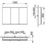 Keuco Spiegelschrank ROYAL MODULAR 2.0 Breite 1300mm Höhe 900mm Tiefe 160mm