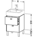 Duravit Waschtischunterbau BRIOSO Gri Frontfarbe 570x484x459mm lichtbl ma