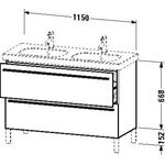 Duravit Waschtischunterbau X-LARGE 1150x470x668mm betongrau matt