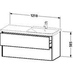 Duravit Waschtischunterbau XSQUARE Be rechts 565x1210x473mm lichtblau matt