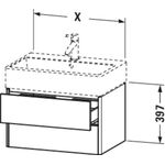 Duravit Waschtischunterbau XSQUARE 397x484x460mm weiß matt