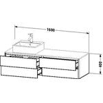 Duravit Waschtischunterbau XSQUARE 400x1600x548mm Becken rechts basalt matt