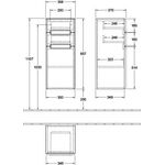 V&B Seitenschrank SUBWAY 2.0 354x857x370mm Abdpl si-gr Glossy Grey