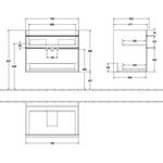 V&B Waschtischunterschrank VENTICELLO 753x590x502mm Griff chr Glossy White