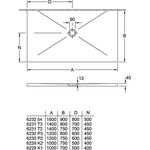 V&B Duschwanne SUBWAY INFINITY R-eck mit Antirutsch 1400x800x40mm we