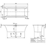 V&B Whirlpoolsystem SQUARO EDGE 12 m BW R-eck 1600x750 Tech. Pos 2 we