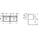 Laufen Waschtischunterbau LAUFEN PRO S 1160x395x450mm 2 Schubladen eiche hell